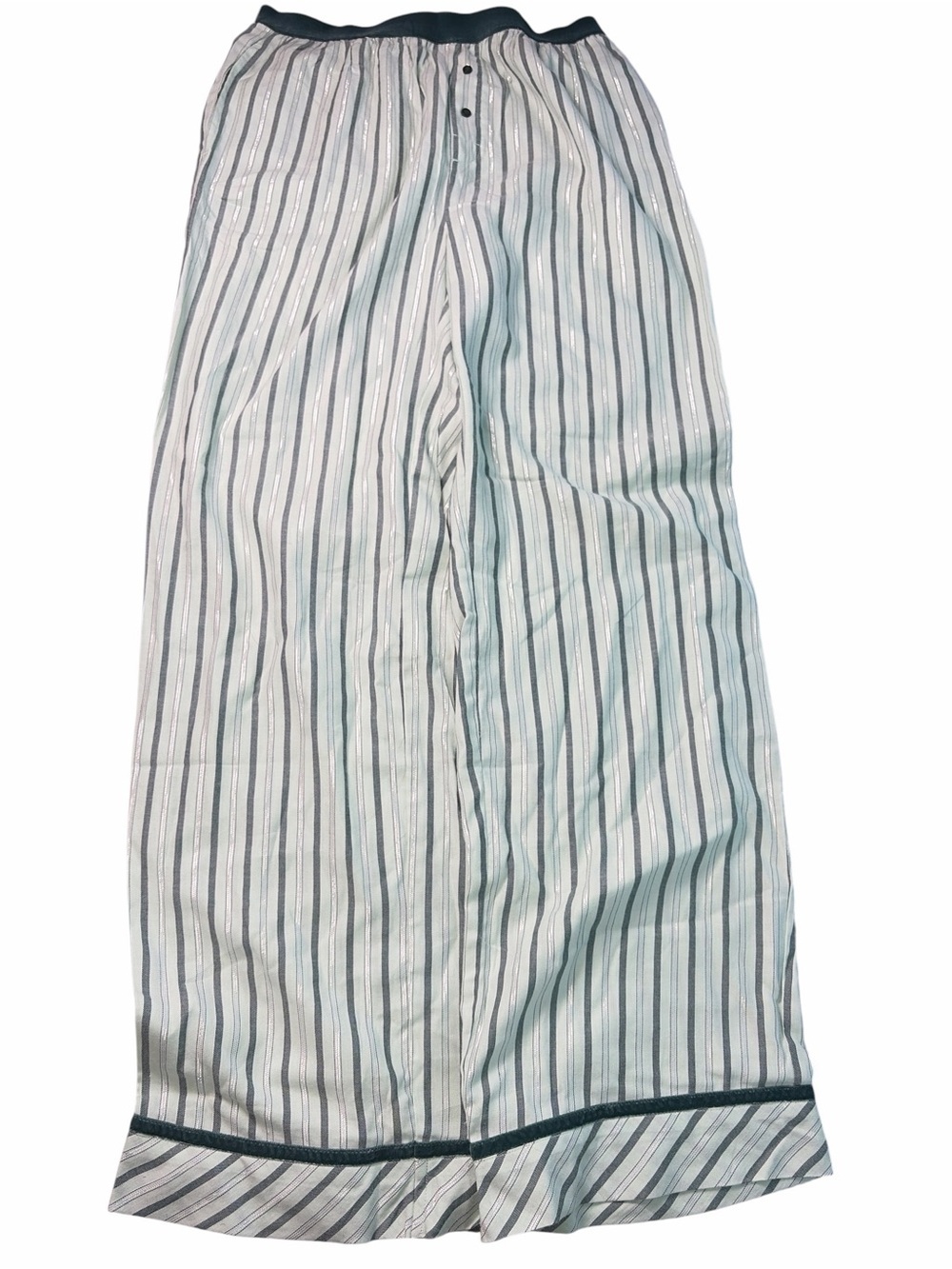 Victorias Secret Pink Sleepwear Set Womens Small Green Silver Striped Long - Picture 2 of 13